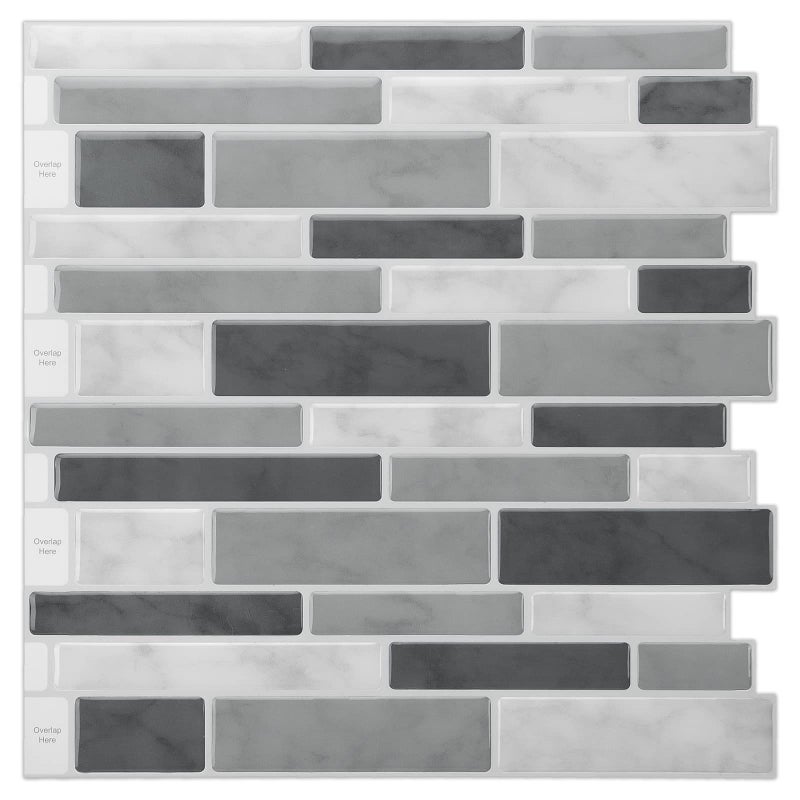 LONGKING Peel & Stick Backsplash Tile for Kitchen, Gray Stick on Tile (10 Sheets) - Image 1